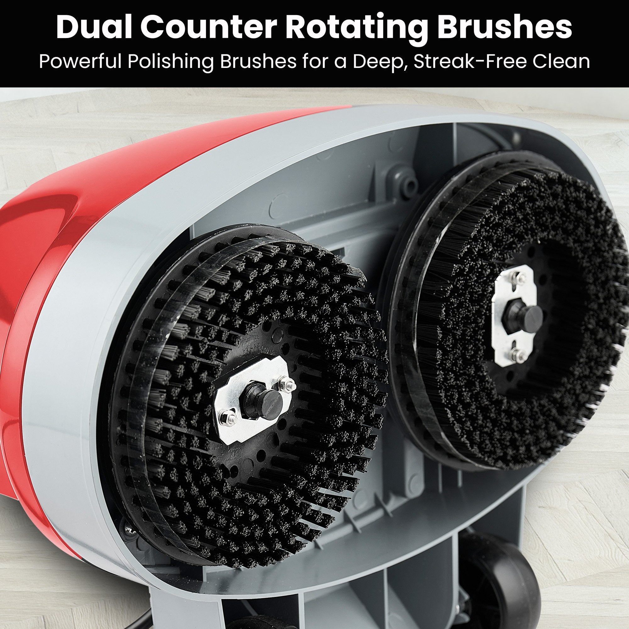 Klika Hauskeeper 5 in 1 Electric 240V Floor Polisher w/ 6M Power Cable Timber Hard Waxer Buffer Cleaner Red - YDS.com.au