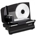 Pronti Black Electric Food Slicer 200W with Adjustable Thickness 1 to 15mm Serrated and Fine Edge Stainless Steel Blades