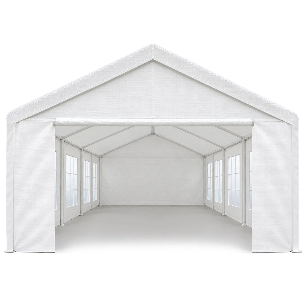 Wallaroo 4x8m Outdoor Event Marquee Party Tent Pavilion Gazebo Canopy with Removable Sidewalls & Zip Door - White