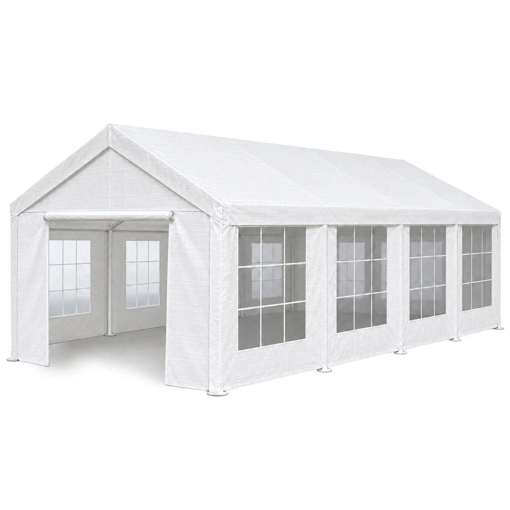 Wallaroo 4x8m Outdoor Event Marquee Party Tent Pavilion Gazebo Canopy with Removable Sidewalls & Zip Door - White