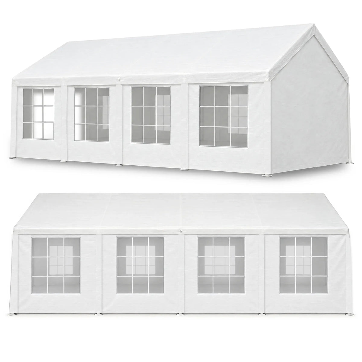 Wallaroo 4x8m Outdoor Event Marquee Party Tent Pavilion Gazebo Canopy with Removable Sidewalls & Zip Door - White