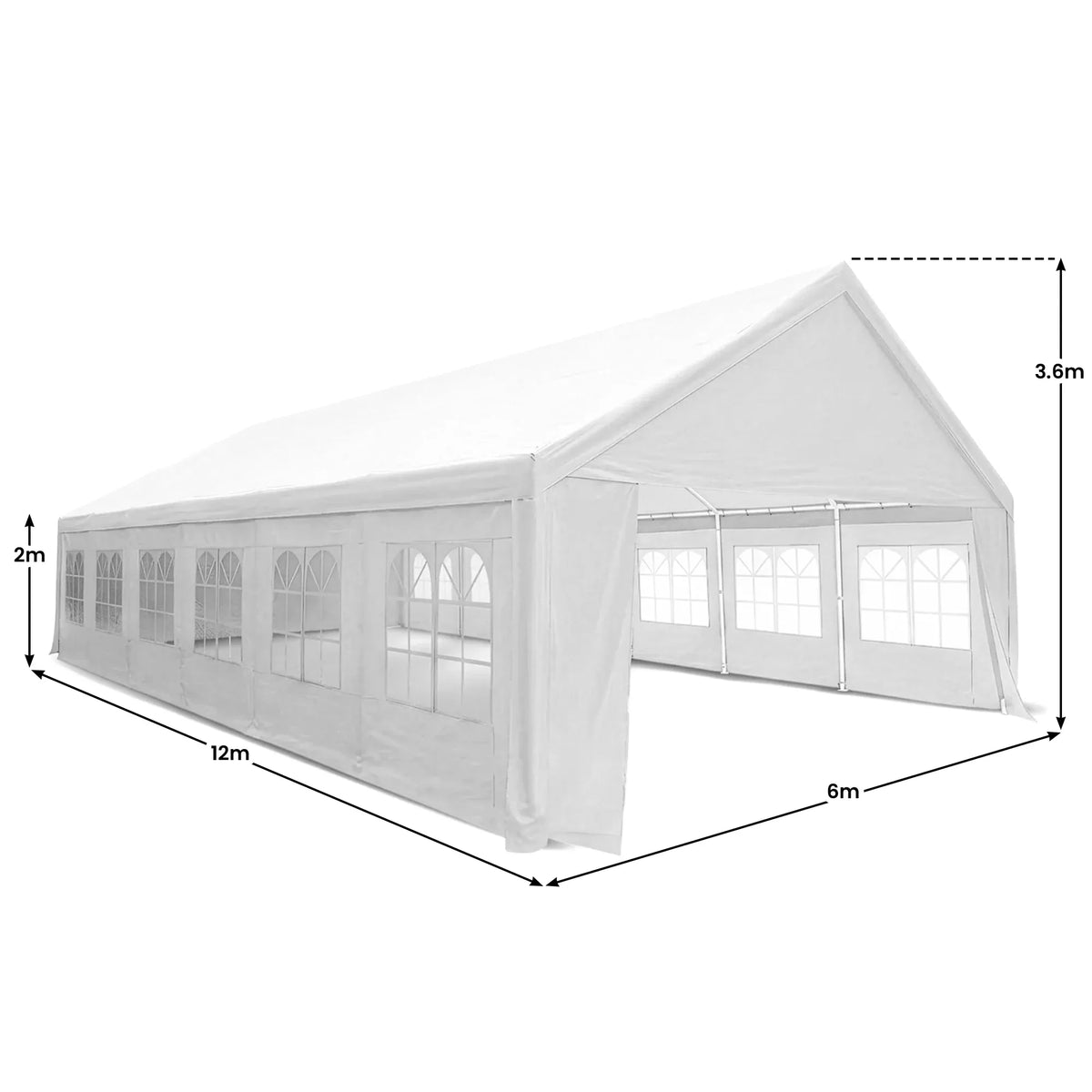 Wallaroo 6x12m Outdoor Event Marquee Gazebo Party Wedding Tent - White