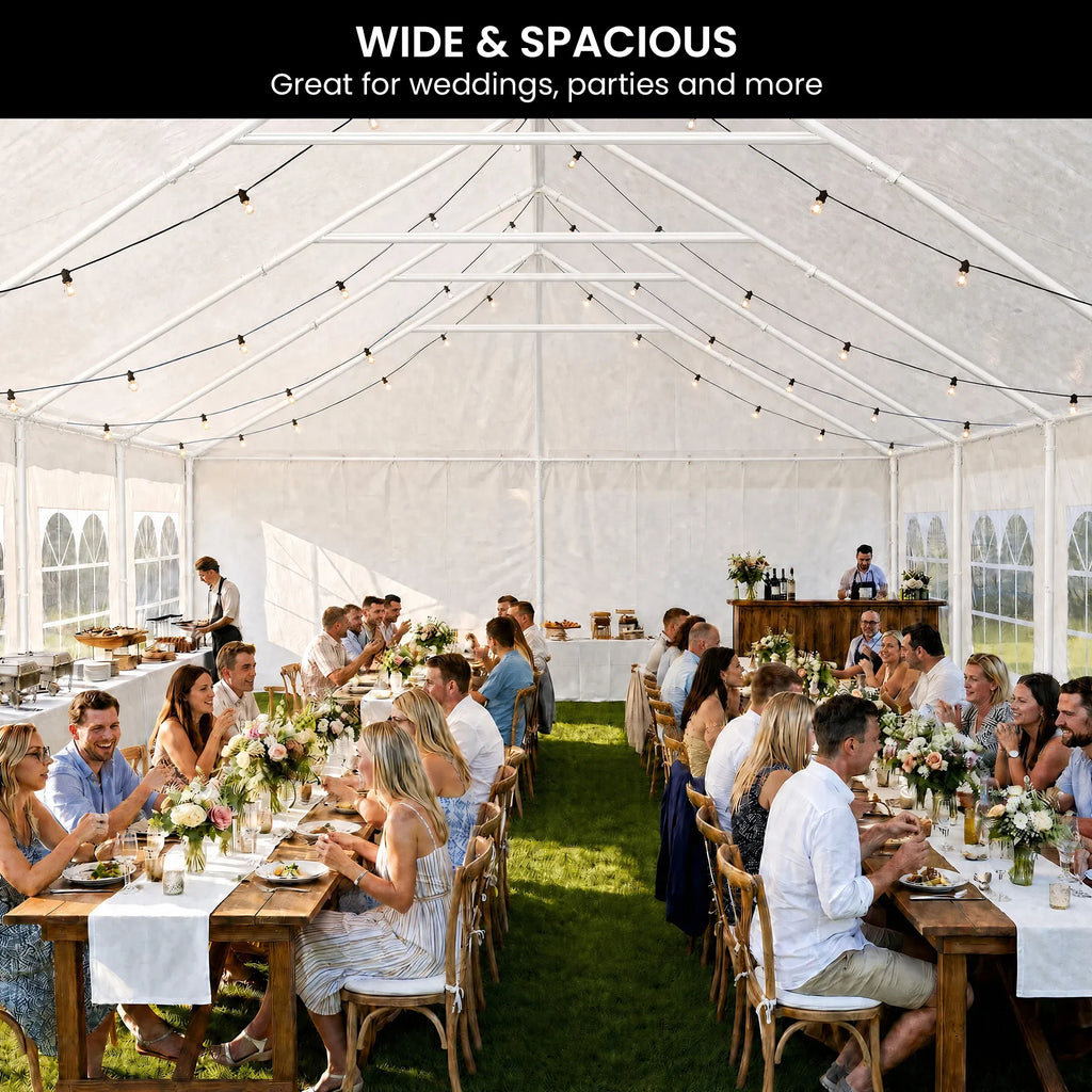 Wallaroo 6x12m Outdoor Event Marquee Gazebo Party Wedding Tent - White