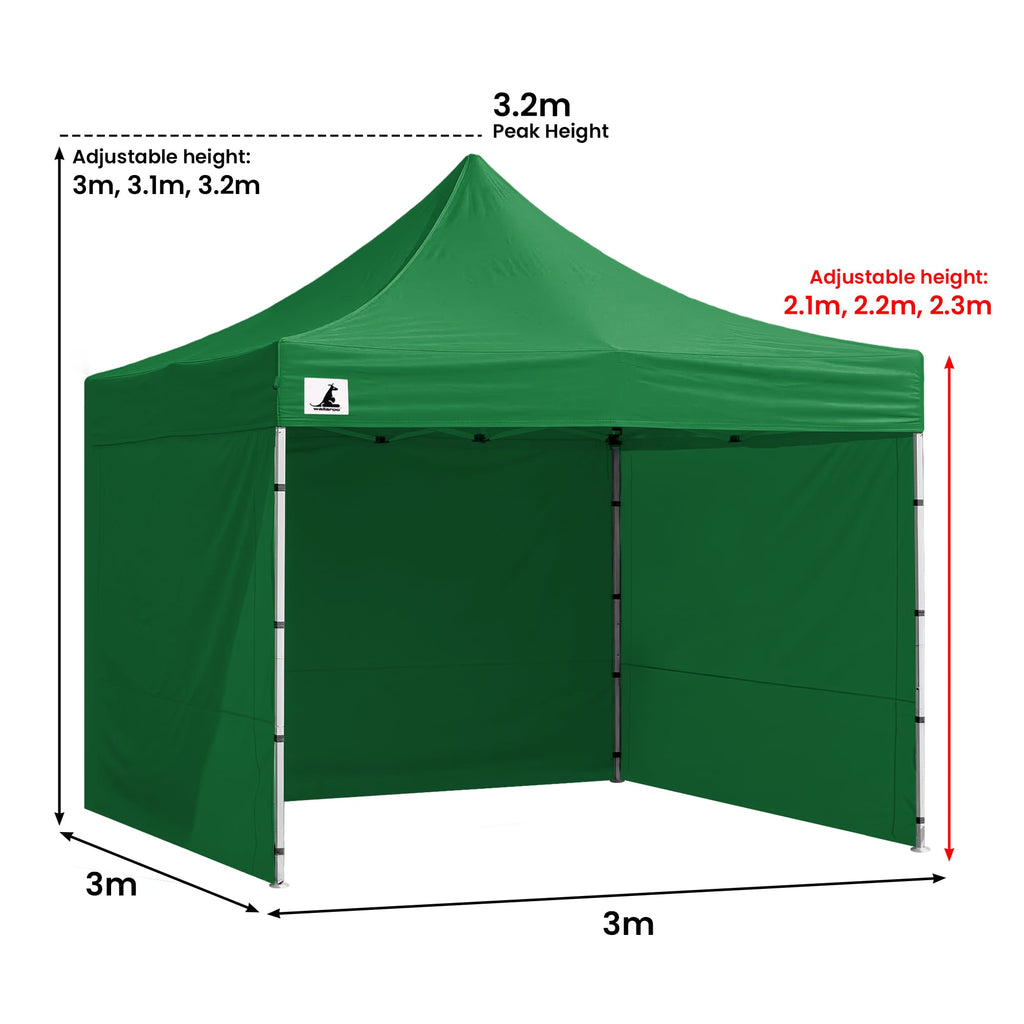 Carpa Gazebo Wallaroo 3x3 plegable para exteriores, color verde