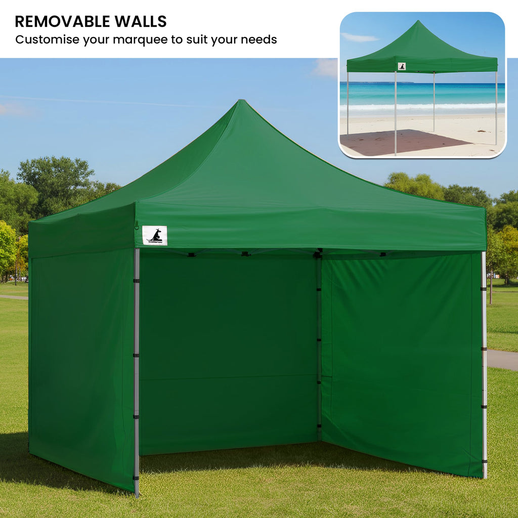 Carpa Gazebo Wallaroo 3x3 plegable para exteriores, color verde