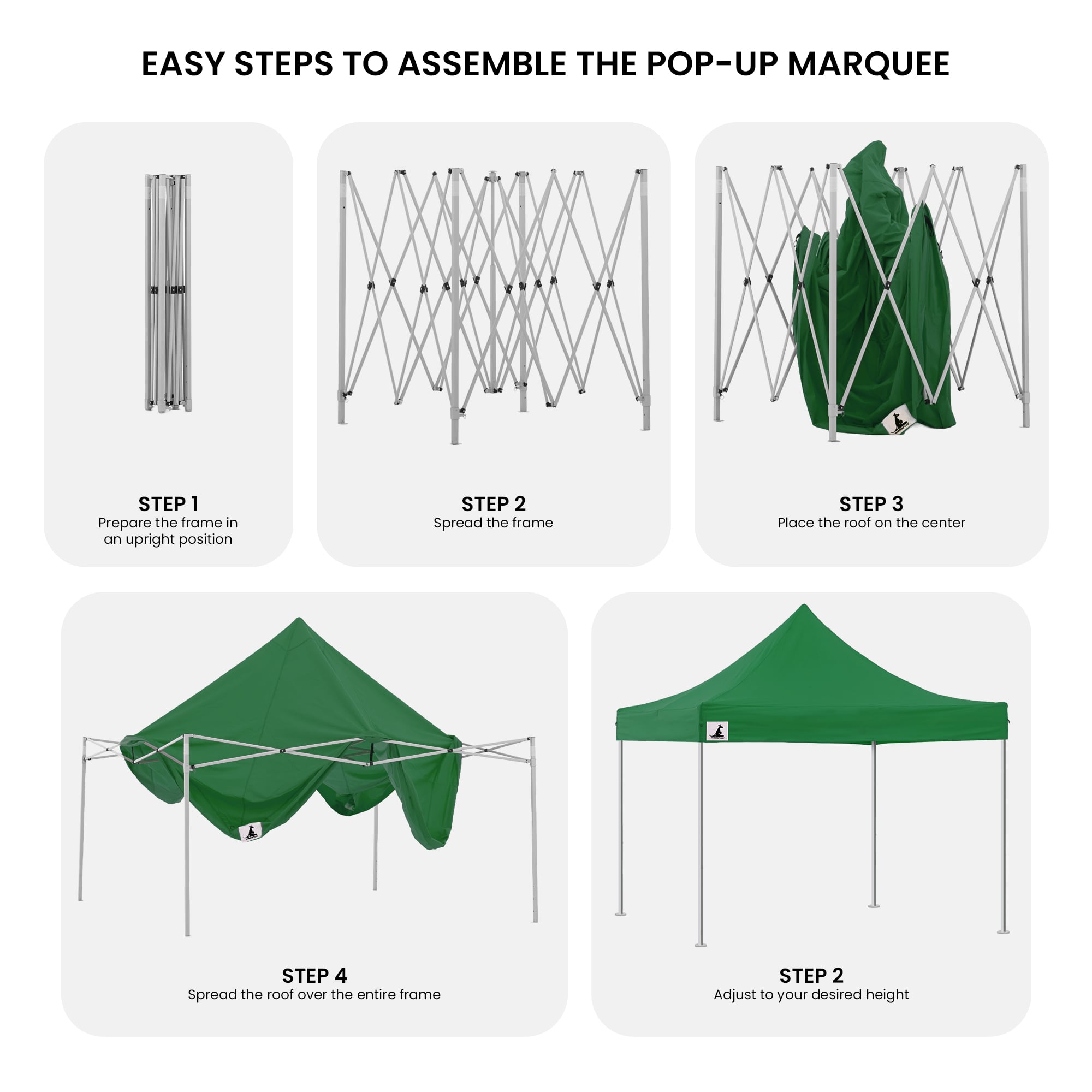 Carpa Gazebo Wallaroo 3x3 plegable para exteriores, color verde