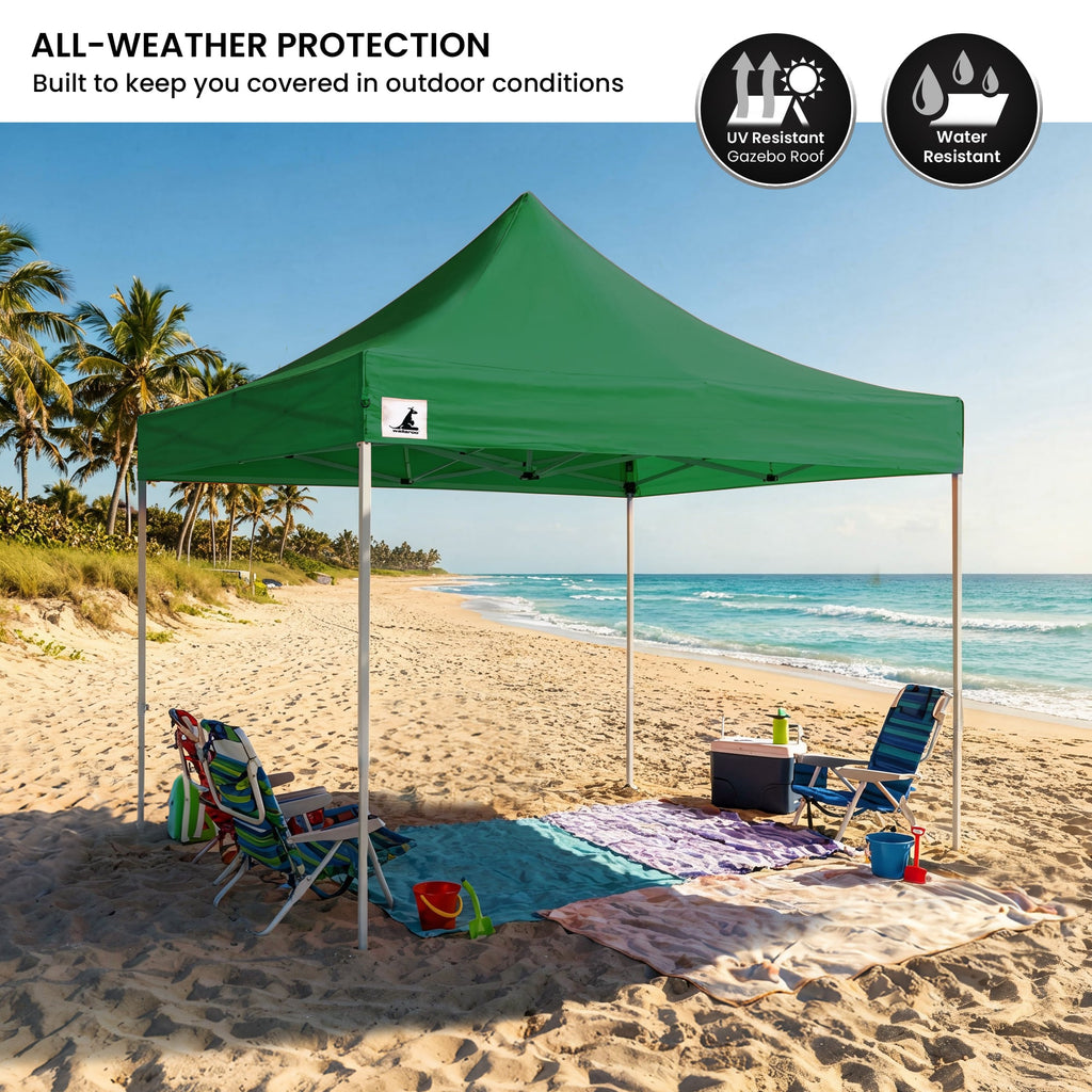 Carpa Gazebo Wallaroo 3x3 plegable para exteriores, color verde
