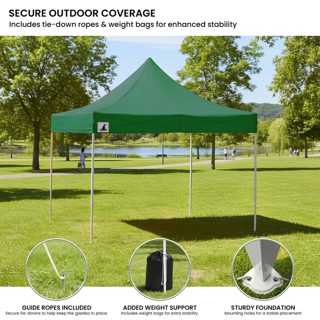 Carpa Gazebo Wallaroo 3x3 plegable para exteriores, color verde