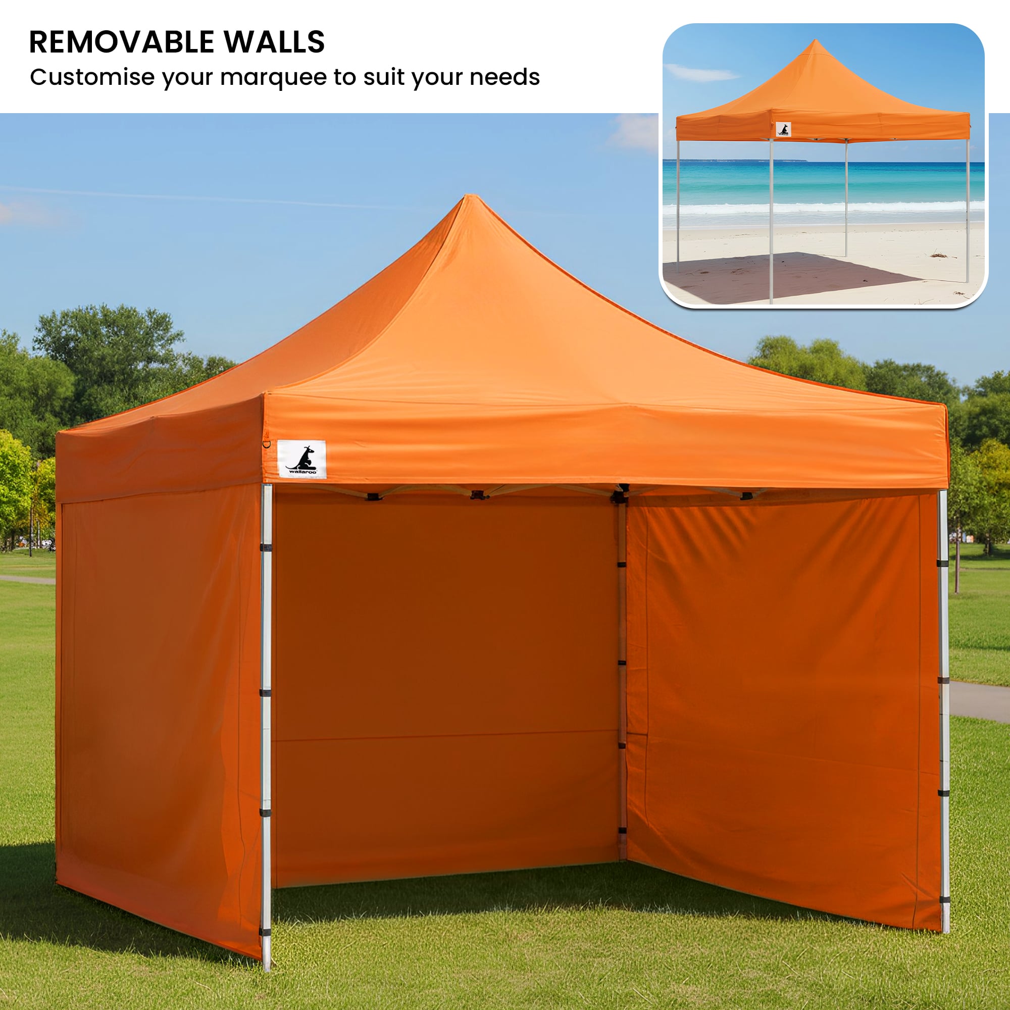 Carpa Gazebo Wallaroo 3x3 PopUp Outdoor - Naranja