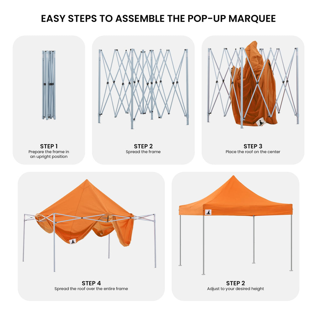 Carpa Gazebo Wallaroo 3x3 PopUp Outdoor - Naranja