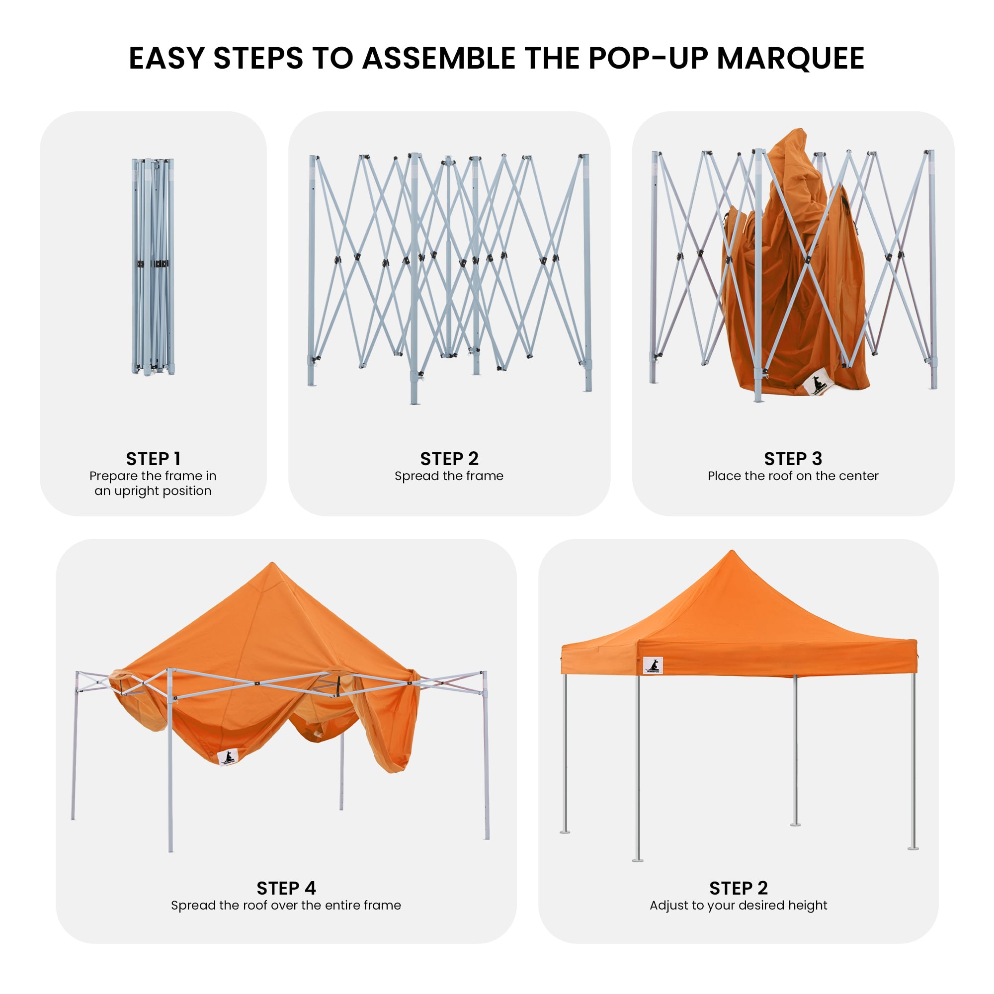 Carpa Gazebo Wallaroo 3x3 PopUp Outdoor - Naranja