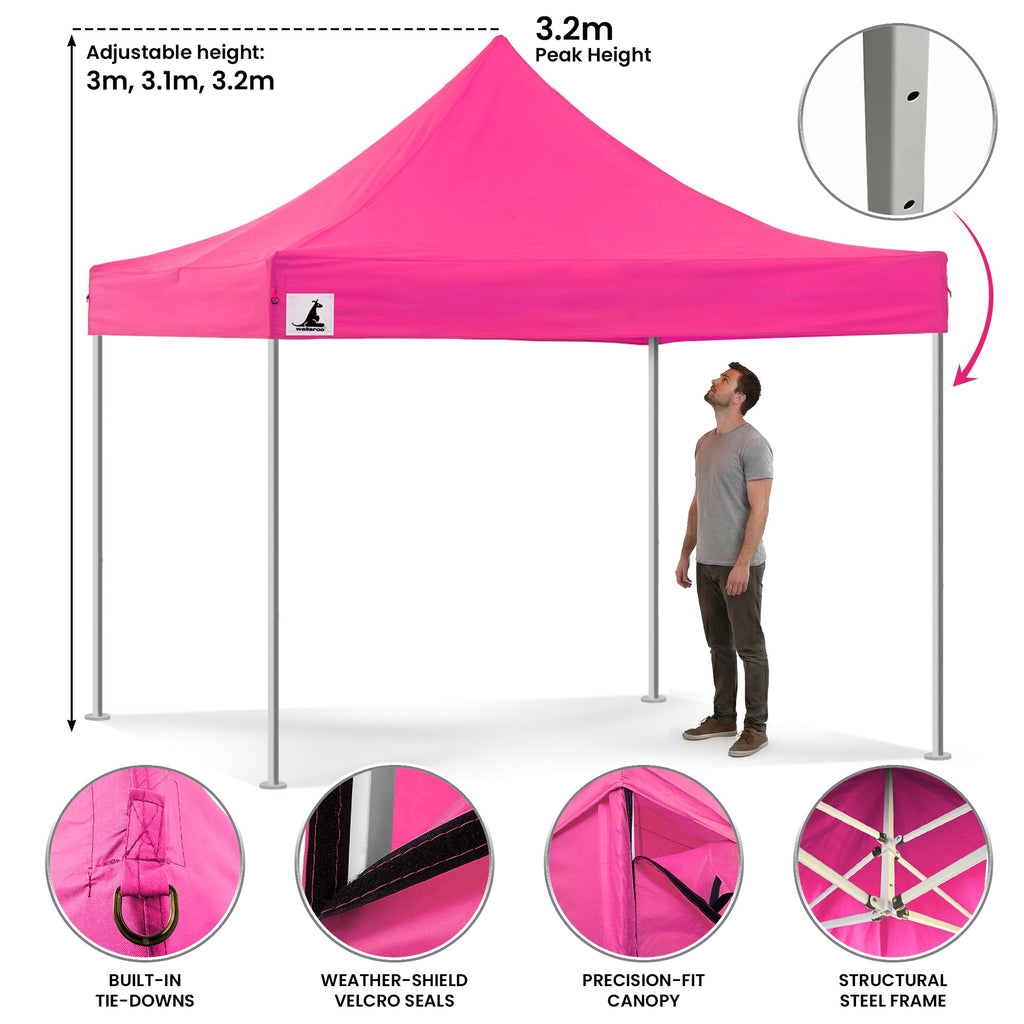 Carpa Gazebo Wallaroo 3x3 PopUp Outdoor Rosa