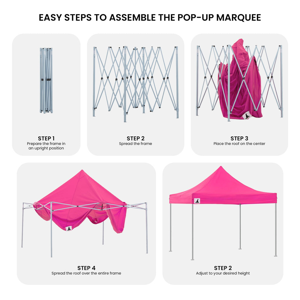Carpa Gazebo Wallaroo 3x3 PopUp Outdoor Rosa