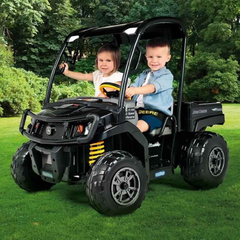 John Deere Midnight Black Gator XUV Kids Ride On Car Dual Seat 12V Battery