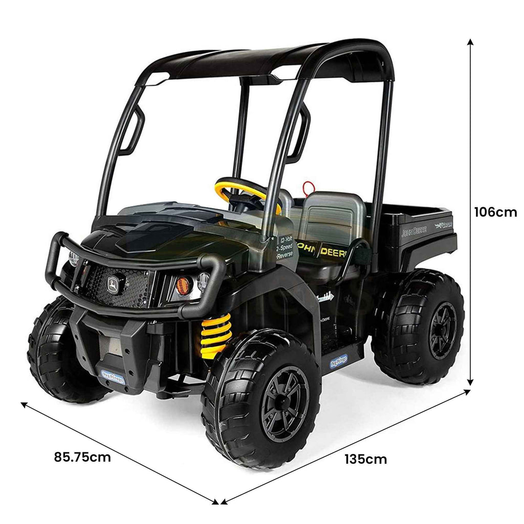 John Deere Midnight Black Gator XUV Kids Ride On Car Dual Seat 12V Battery