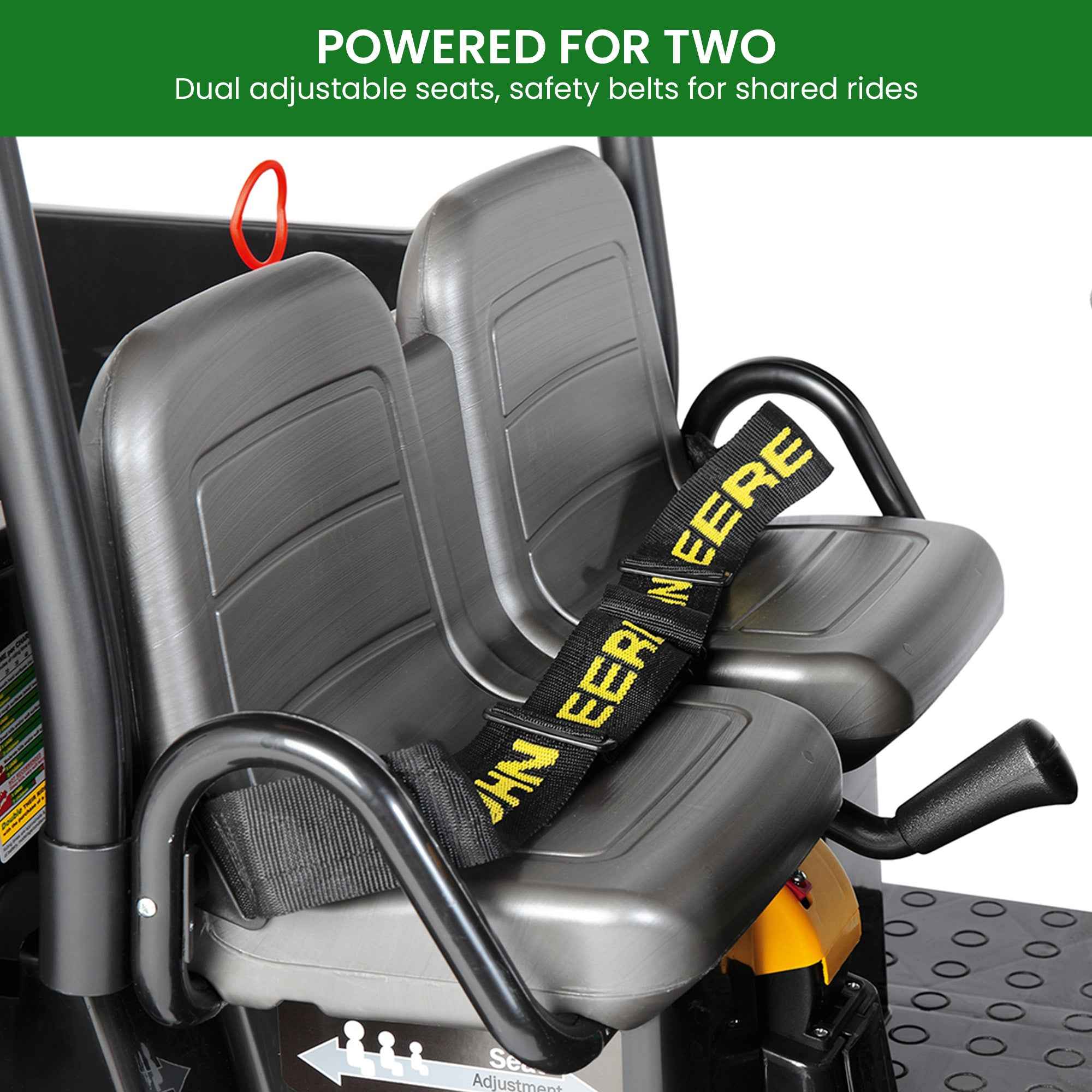John Deere Midnight Black Gator XUV Kids Ride On Car Dual Seat 12V Battery