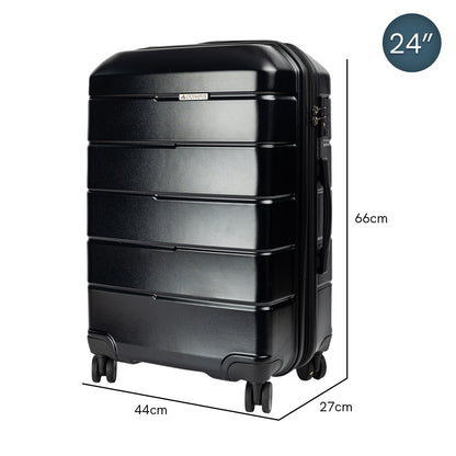 Olympus Artemis 24in Hard Shell Suitcase ABS+PC  Jet Black