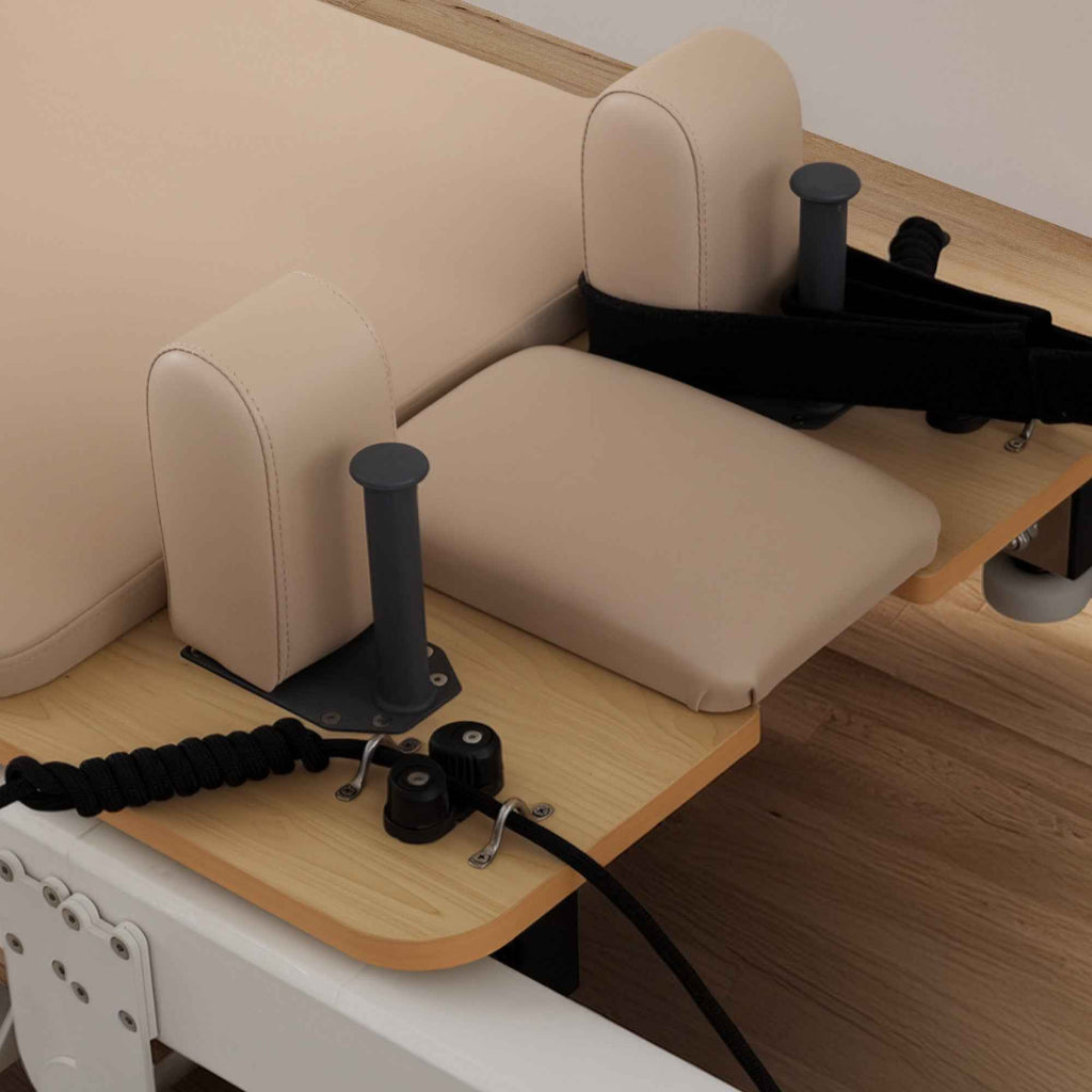 Powertrain Velora Beige Aluminium Foldable Pilates Board Reformer Multifunctional Core Exercise Set Ab Trainer Platform Extender Sitting Box Jumpboard And Footbar Full Body Home