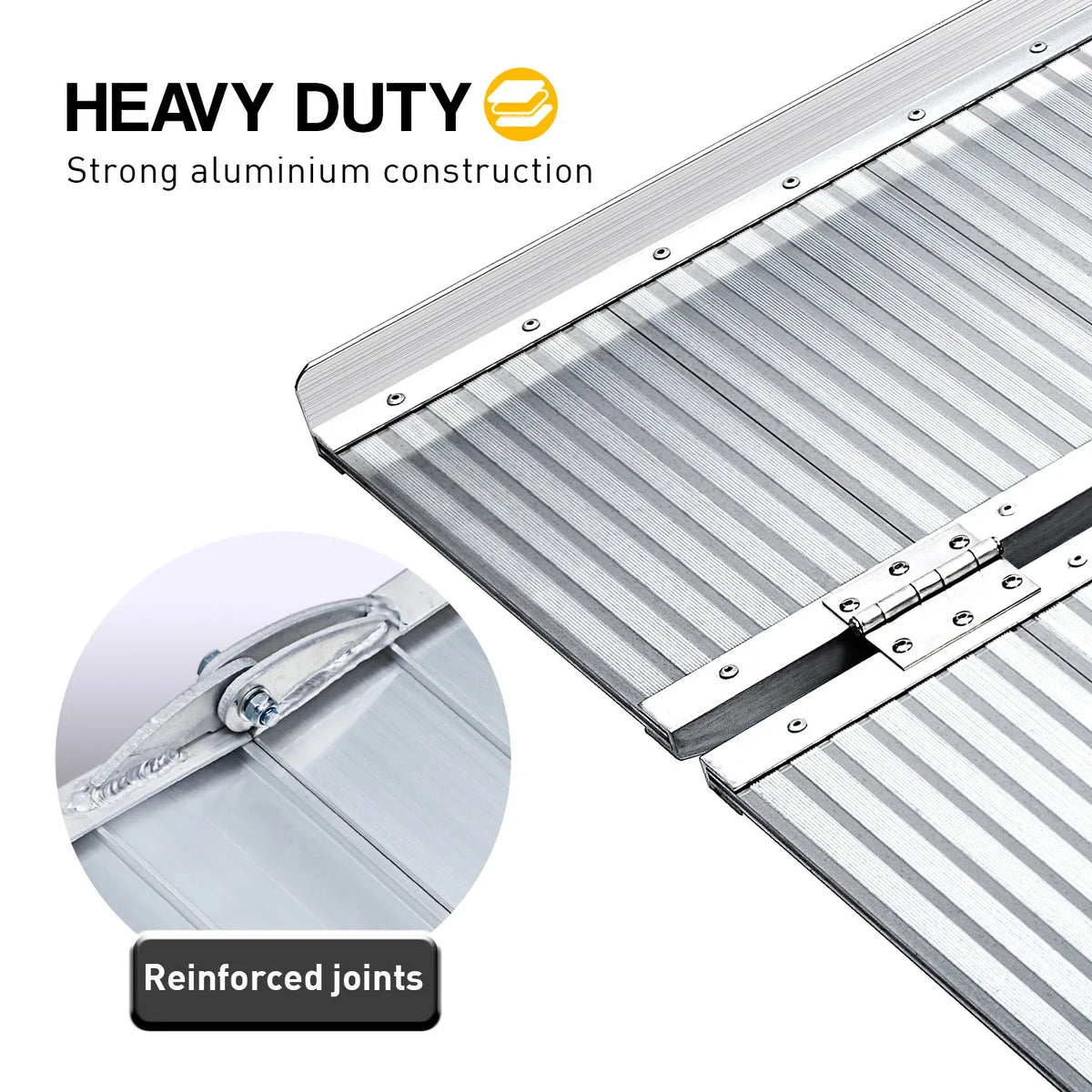 Kartrite 5ft Portable Aluminium Wheelchair Ramp 275kg Heavy Duty Non-Slip Foldable Suitcase Ramp for Mobility Scooters