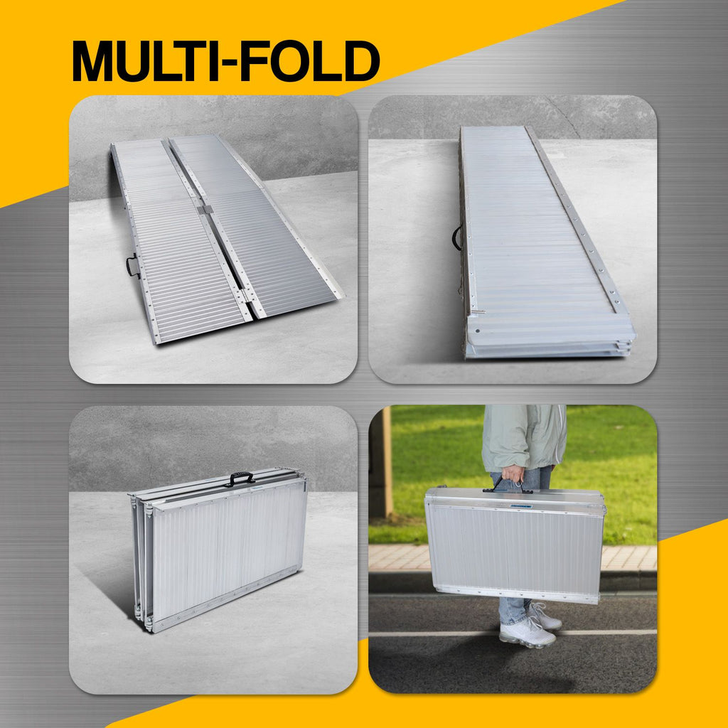 Kartrite 5ft Portable Aluminium Wheelchair Ramp 275kg Heavy Duty Non-Slip Foldable Suitcase Ramp for Mobility Scooters