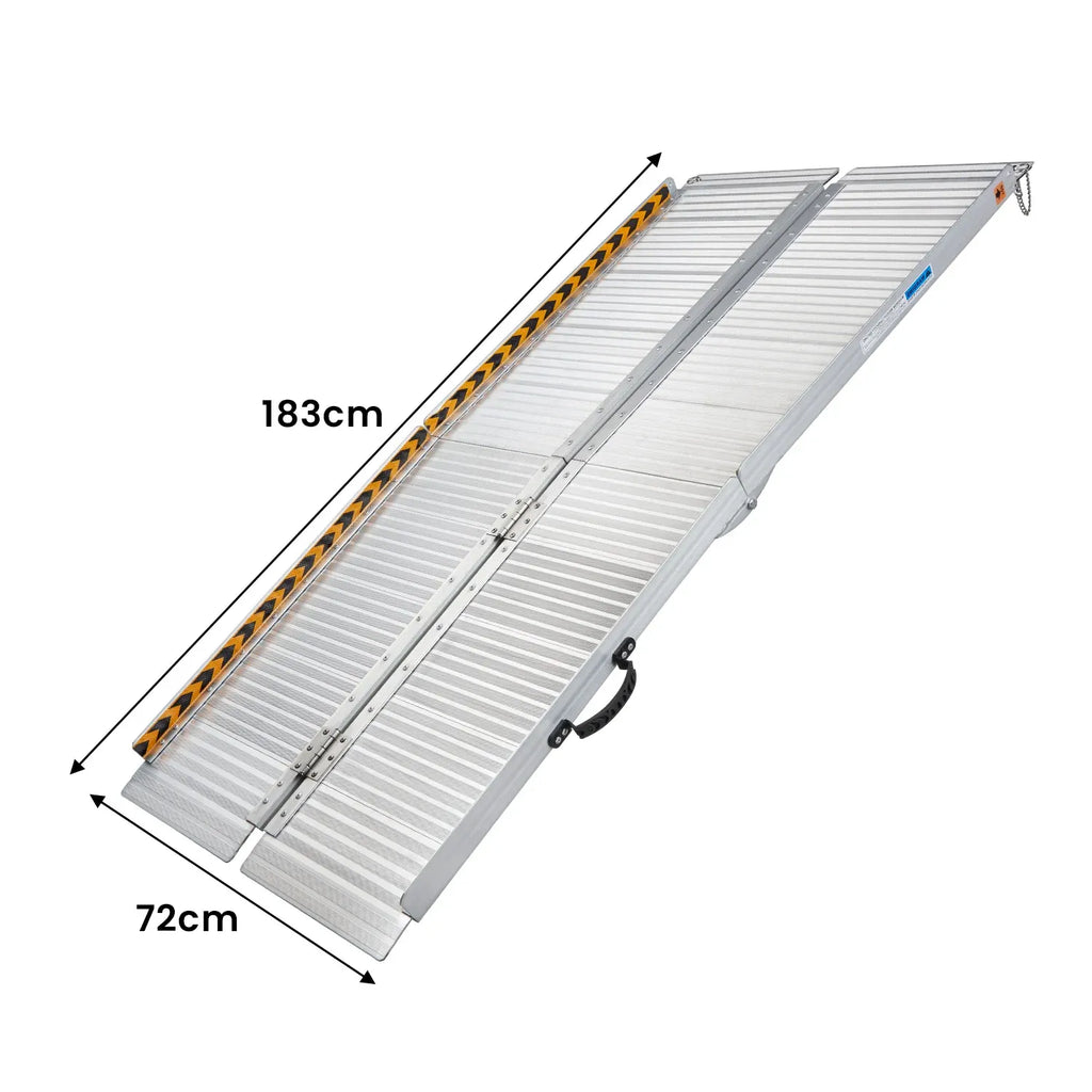Kartrite 6ft Portable Folding Aluminium Wheelchair Ramp 275kg Heavy Duty Non-Slip Mobility Ramp for Steps & Cars