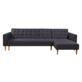 Sarantino Linen Fabric Corner Sofa Bed Couch Lounge With Chaise Furniture - Dark Grey - YDS.com.au