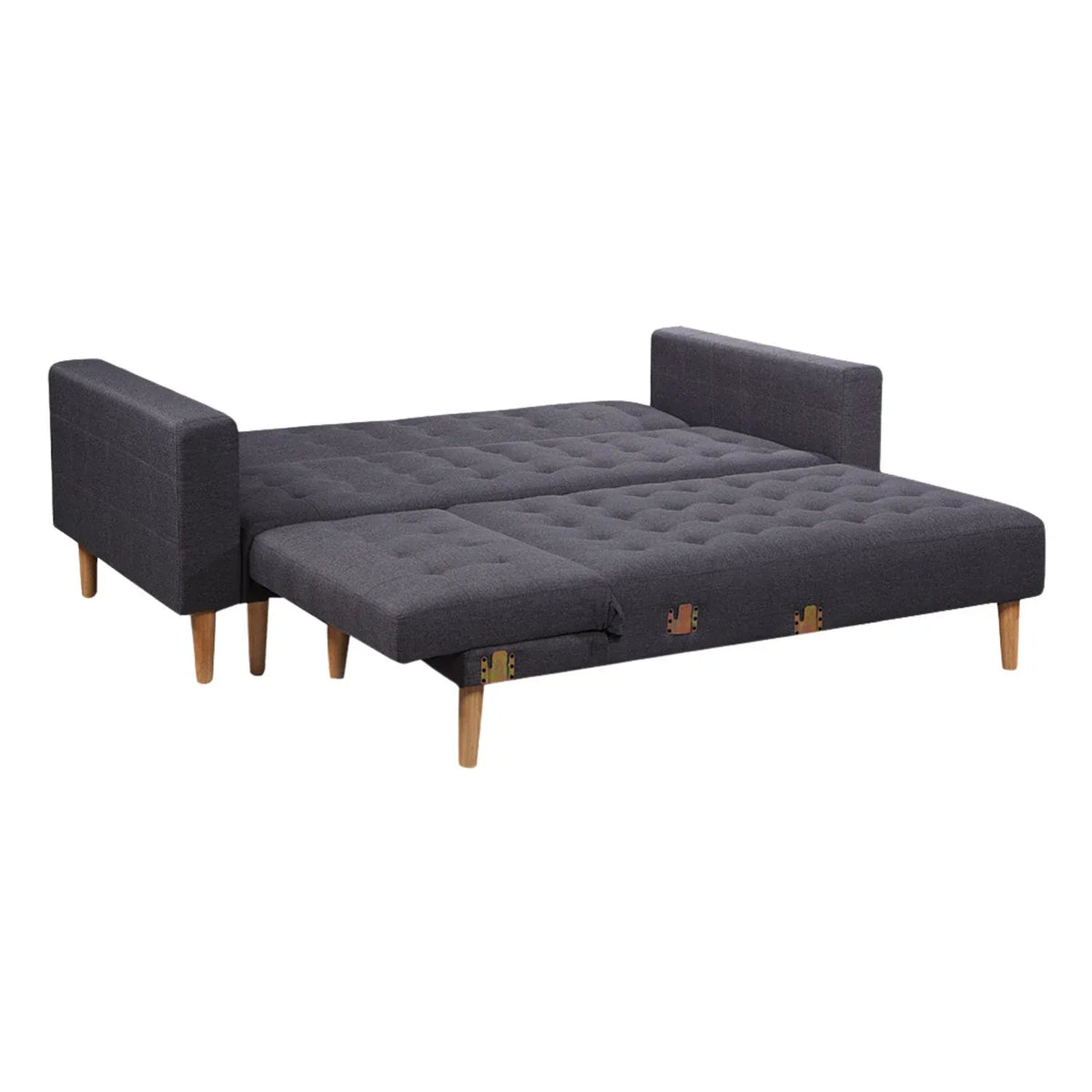 Sarantino Linen Fabric Corner Sofa Bed Couch Lounge With Chaise Furniture - Dark Grey - YDS.com.au