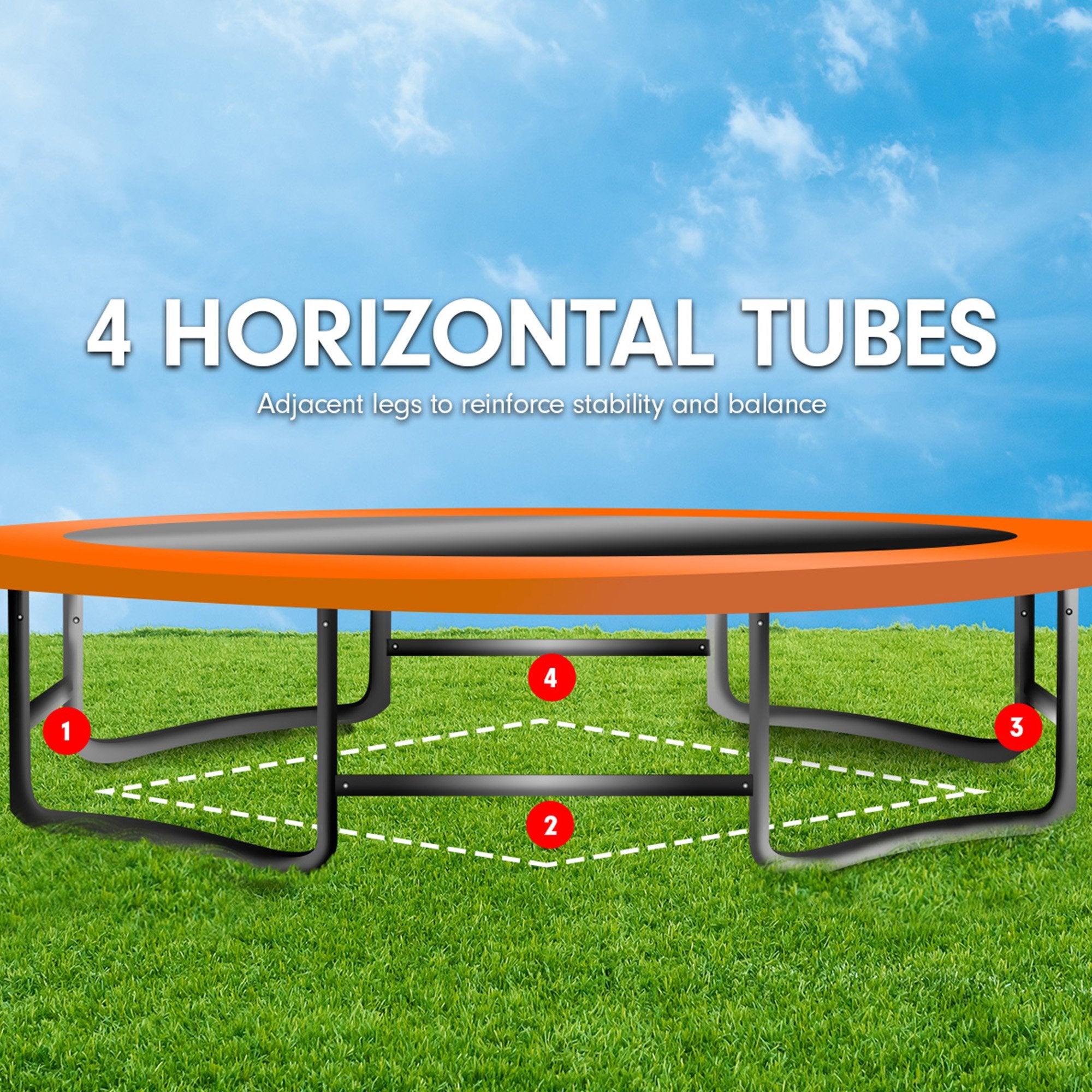 Kahuna 8ft x 11ft Rectangular Trampoline Rainbow Free Safety Net Spring Pad Cover Mat Ladder - YDS.com.au