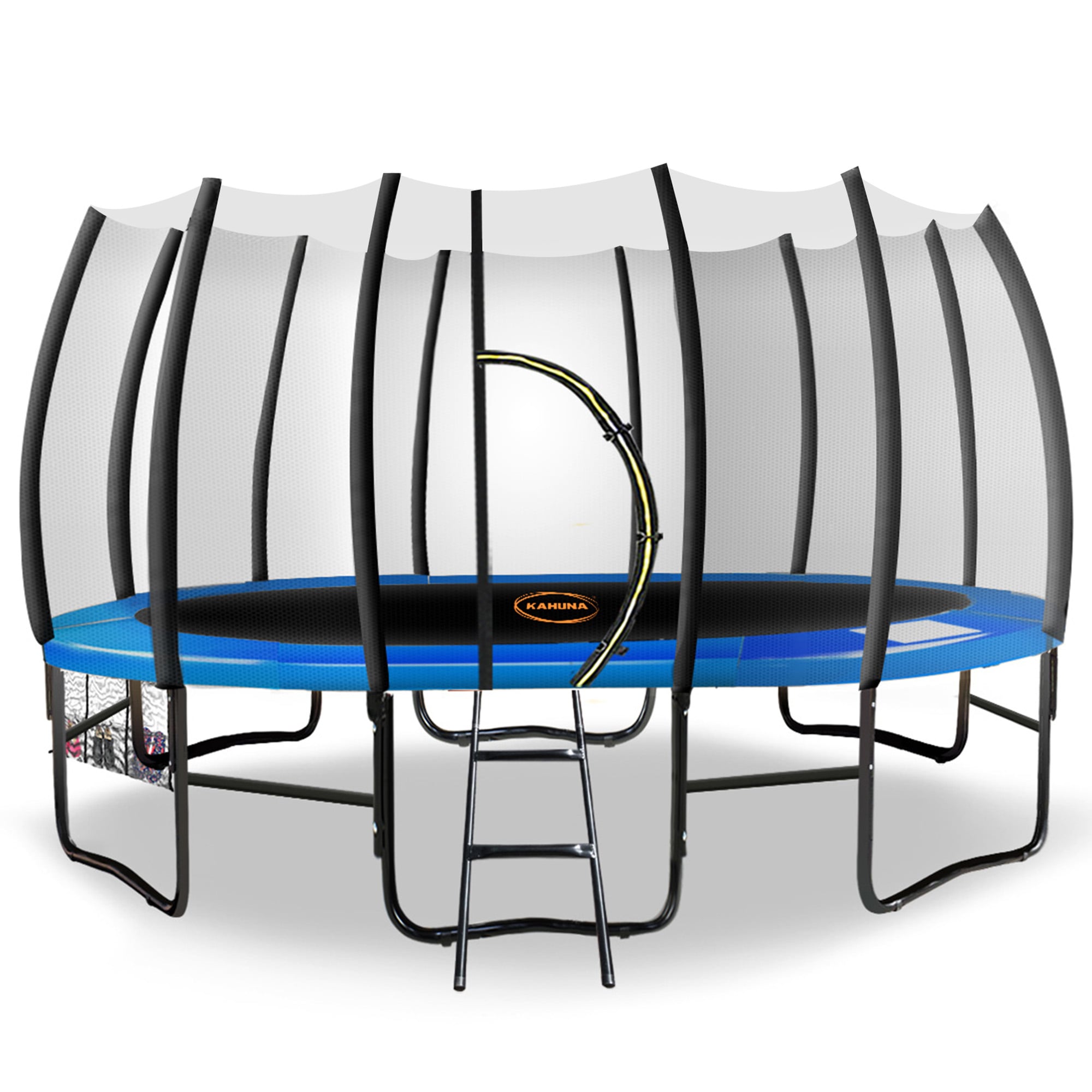 Kahuna Twister 14ft Springless Trampoline Outdoor Kids Safety Net Pad Mat with Basketball Set