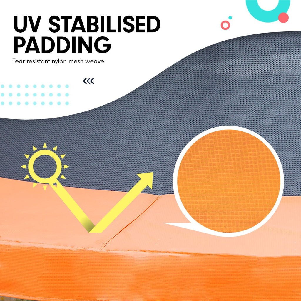 Kahuna Twister 14ft Springless Trampoline Outdoor Kids Safety Net Pad Mat with Basketball Set - YDS.com.au