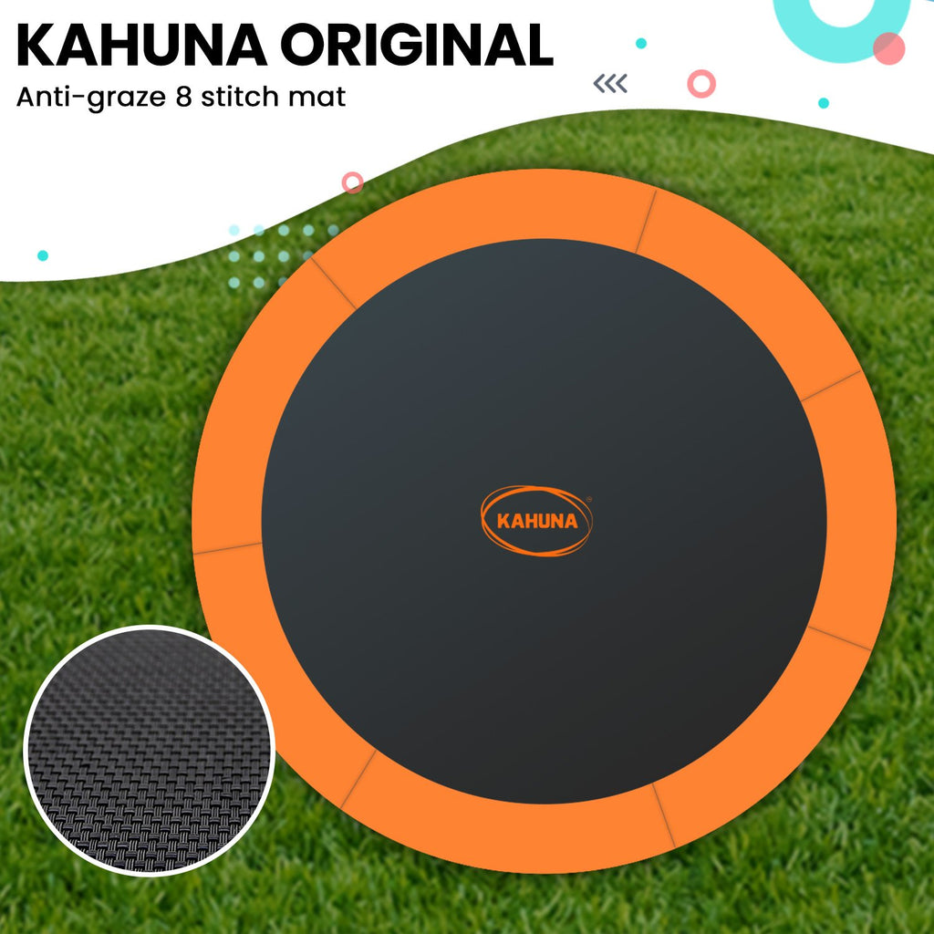 Kahuna Twister 14ft Springless Trampoline Outdoor Kids Safety Net Pad Mat with Basketball Set - YDS.com.au
