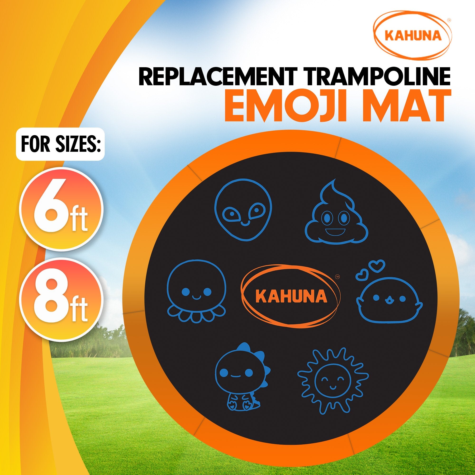 Kahuna 8ft Replacement Trampoline Jumping Mat - Emoji - YDS.com.au