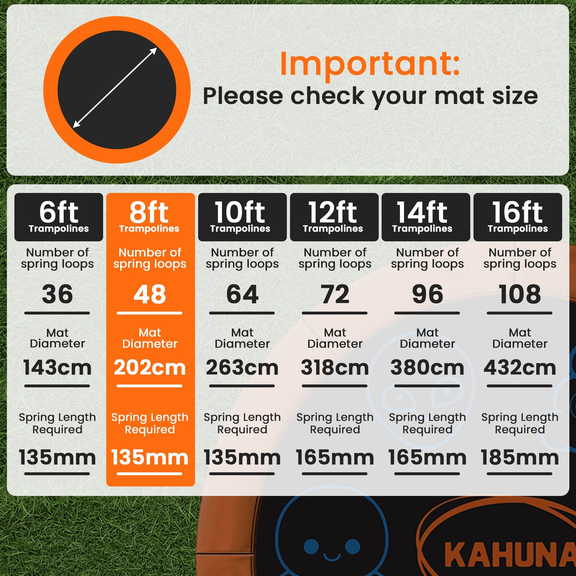 Kahuna 8ft Replacement Trampoline Jumping Mat - Emoji - YDS.com.au