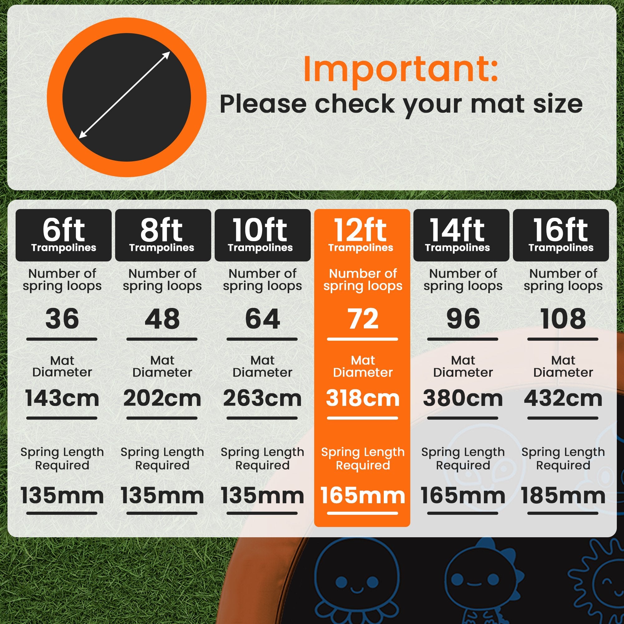 Kahuna 12ft Replacement Trampoline Jumping Mat - Emoji - YDS.com.au