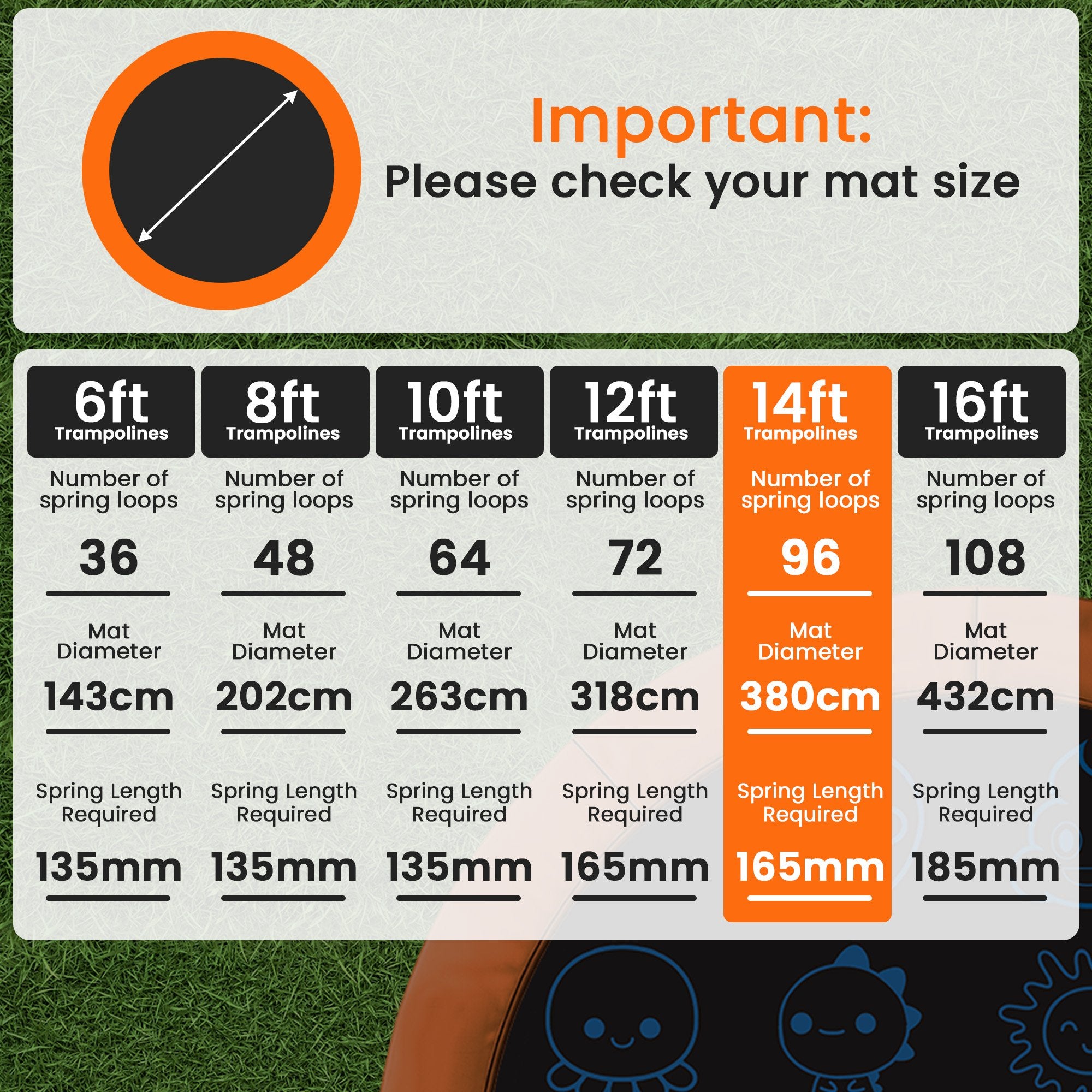 Kahuna 14ft Replacement Trampoline Jumping Mat - Emoji - YDS.com.au