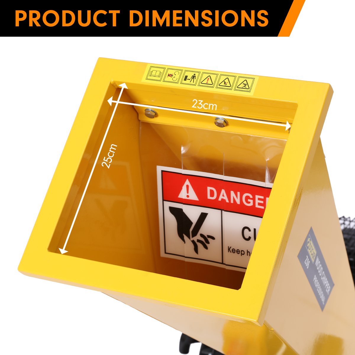 Ducar 7hp Wood Chipper Shredder Mulcher Grinder Petrol Yellow - YDS.com.au