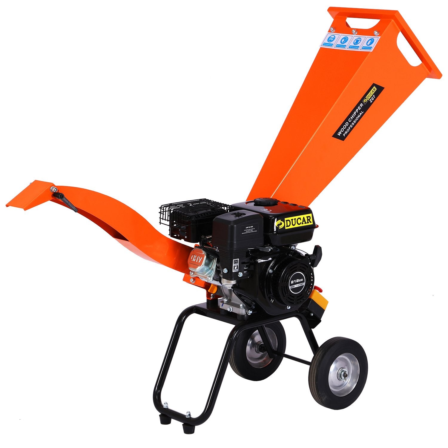 Ducar 7hp Wood Chipper Shredder Mulcher Grinder Petrol Orange - YDS.com.au