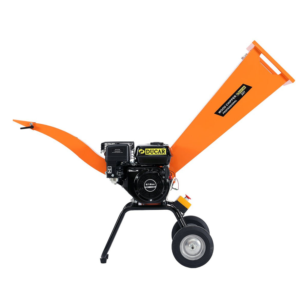 Ducar 7hp Wood Chipper Shredder Mulcher Grinder Petrol Orange - YDS.com.au