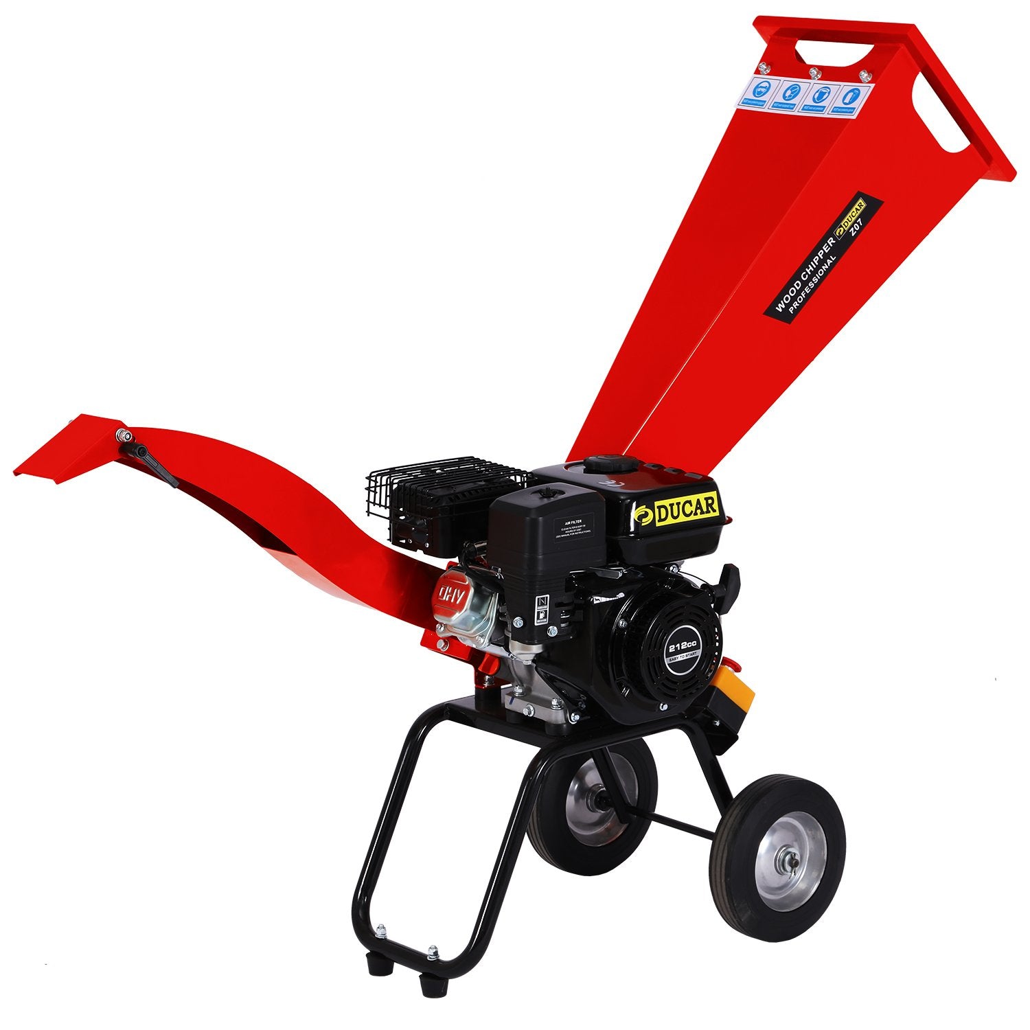 Ducar 7hp Wood Chipper Shredder Mulcher Grinder Petrol Red - YDS.com.au