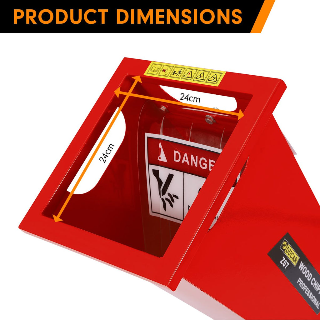 Ducar 7hp Wood Chipper Shredder Mulcher Grinder Petrol Red - YDS.com.au