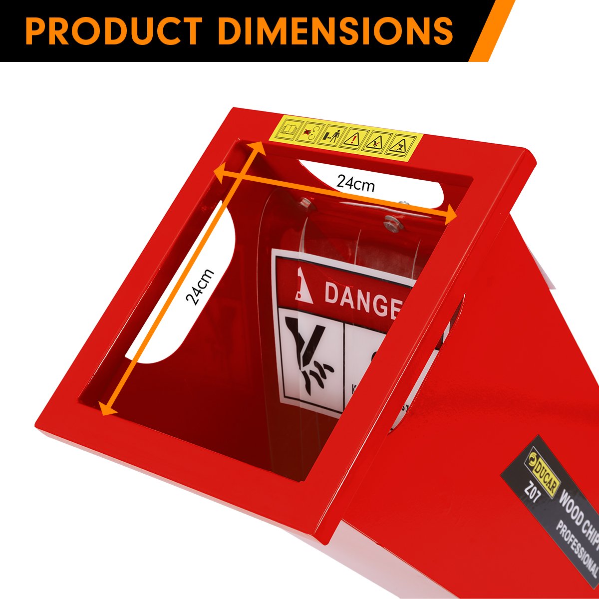 Ducar 7hp Wood Chipper Shredder Mulcher Grinder Petrol Red - YDS.com.au