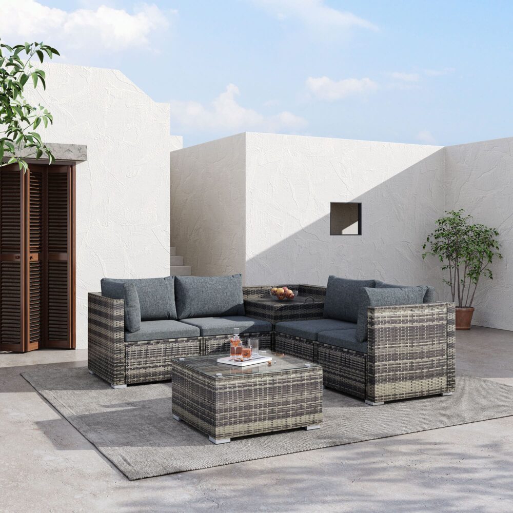 6PCS Outdoor Modular Lounge Sofa Coogee-Grey