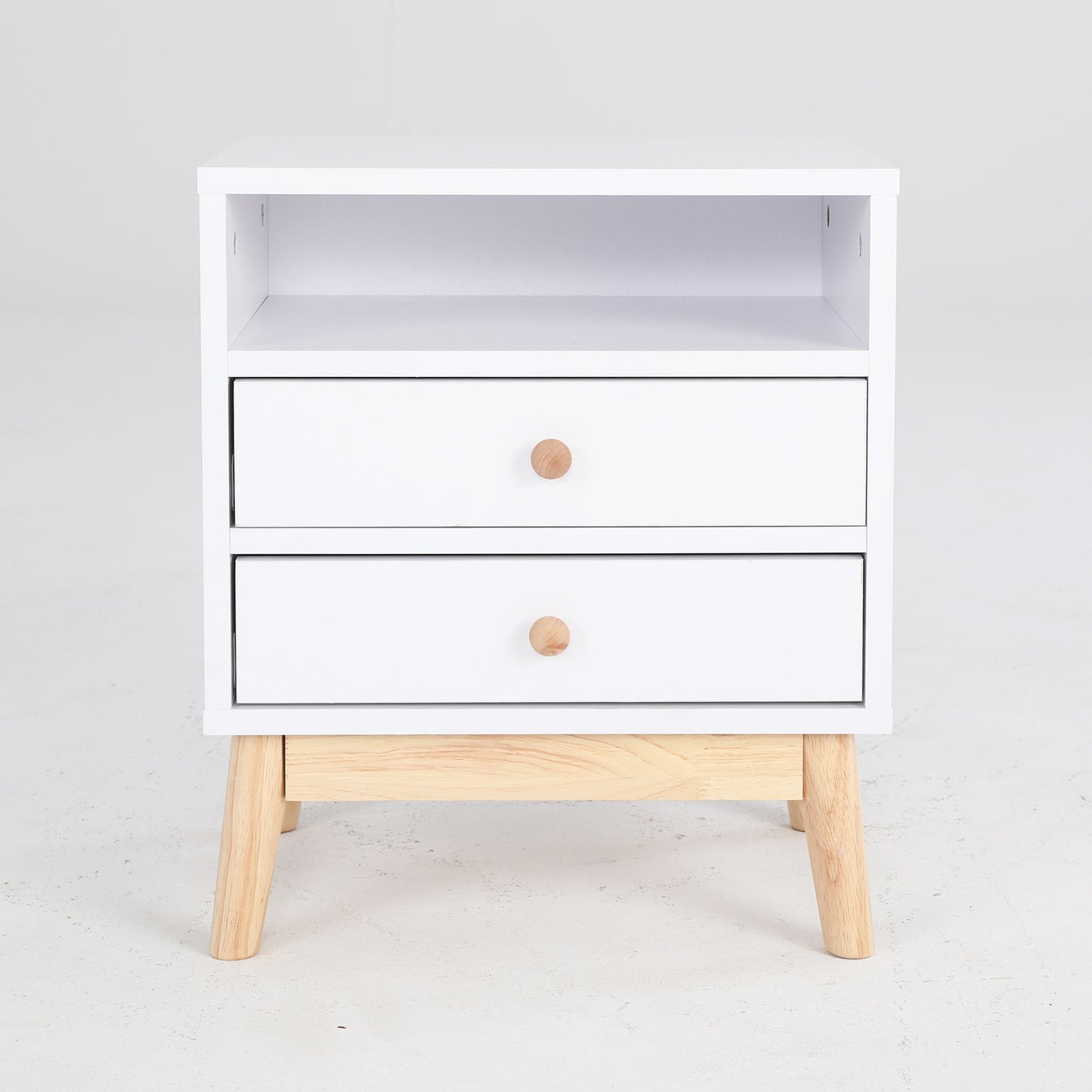 Bedside Table Side Storage Cabinet Nightstand Bedroom 2 Drawer ANYA - WHITE