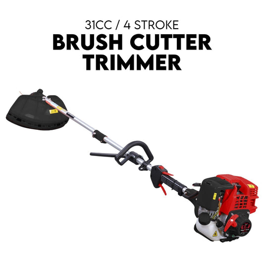 4 STROKE Whipper Snipper Straight Shaft Line Trimmer 31CC Pole Brush Cutter