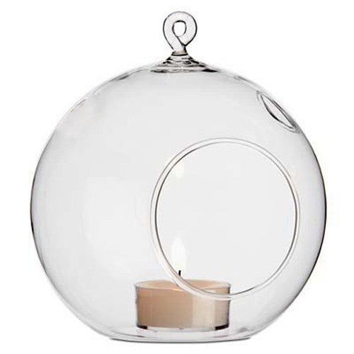 24 Bulk Buy of Hanging Clear Glass Ball Tealight Candle Holder- Wedding Globe Decoration Terrarium