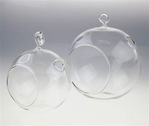 24 Bulk Buy of Hanging Clear Glass Ball Tealight Candle Holder- Wedding Globe Decoration Terrarium