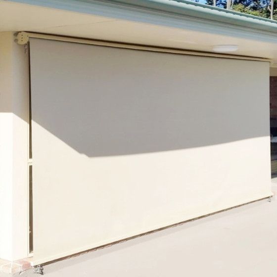 Outdoor Roller Blind Sun Screen Awning With Aluminium Hood
