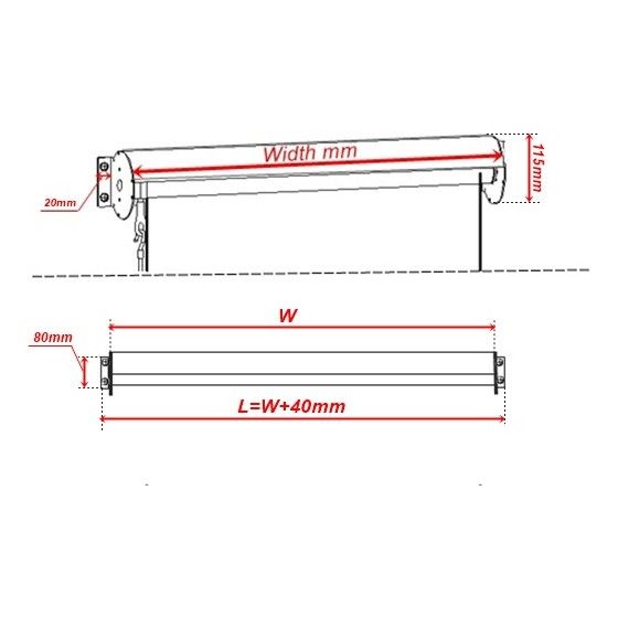 Outdoor Roller Blind Sun Screen Awning With Aluminium Hood