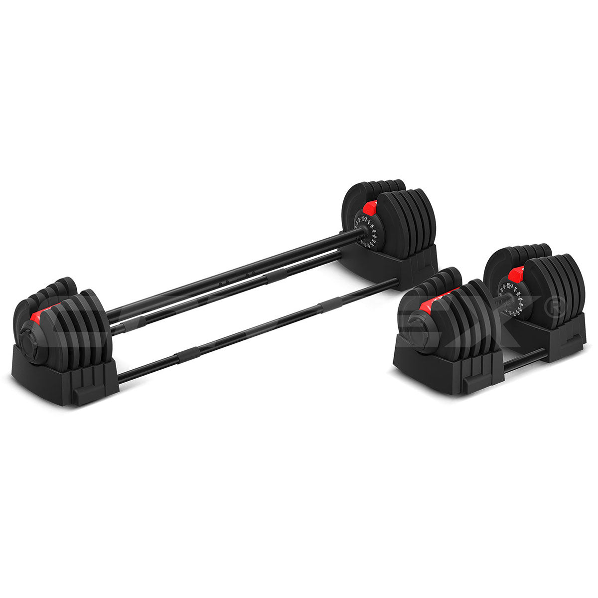 CORTEX Revolock V2 80kg Pair Set Adjustable Steel Dumbbell Barbell All-in-One