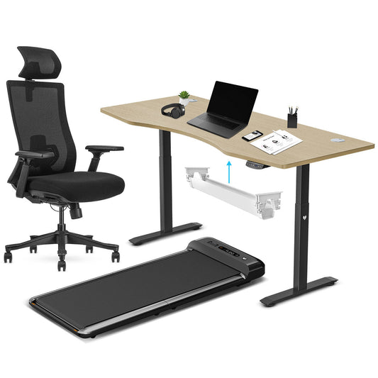 Lifespan Fitness WalkingPad M2 + ErgoDesk 1800 mm roble + organizador de cables + silla DM9